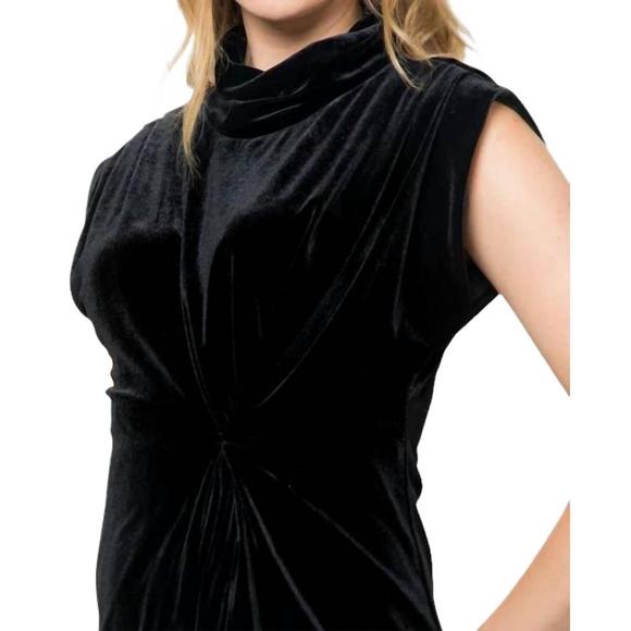NEW THML sleeveless velvet mini dress in black - Picture 3 of 3